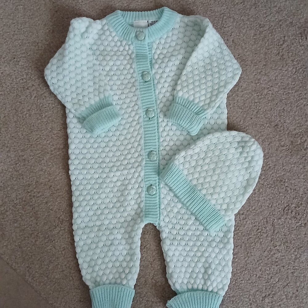 Baby One Pc Sweater Suit with Hat